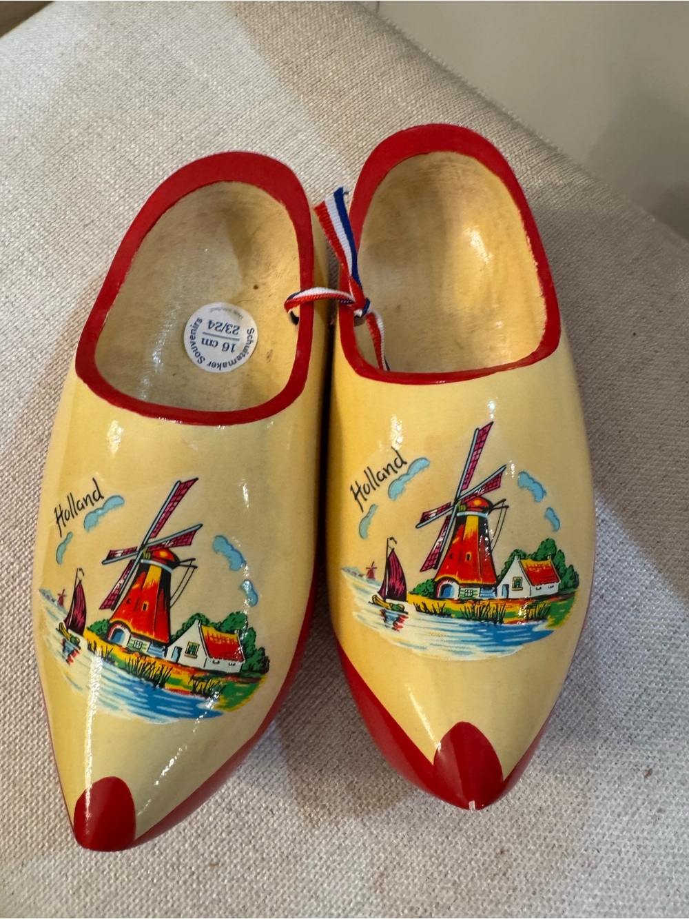 VTG Dutch Wooden Decorative Clogs Souvenirs from Holland 8" Long Hand Carved